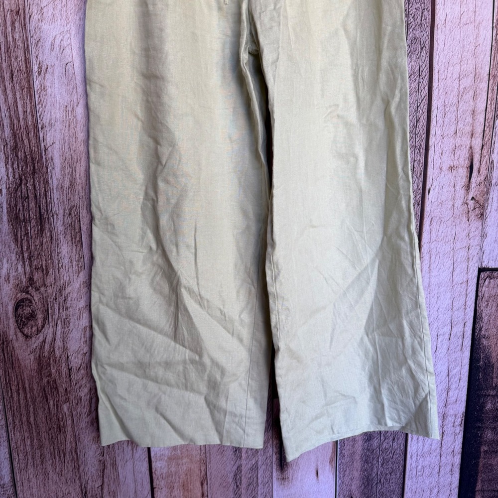 Reformation Olina Linen Pants Dried Herb Wide Leg Coastal Minimalist Size Large - Picture 4 of 8